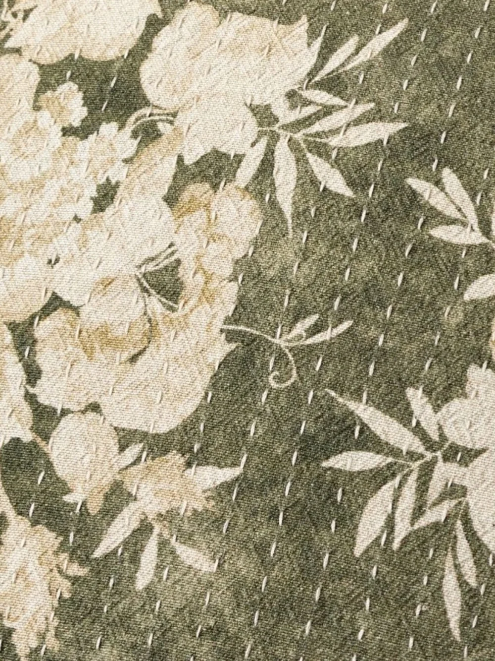 Pottery Barn Zenia Floral Quilted Pillow Covers, Olive, 22